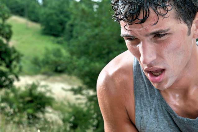 col sudore alla&nbsp;fronte